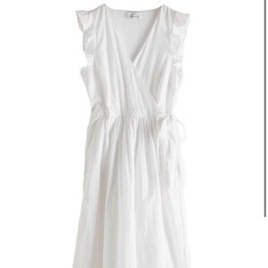 &OtherStories White Ruffled Cotton Dobby Dress